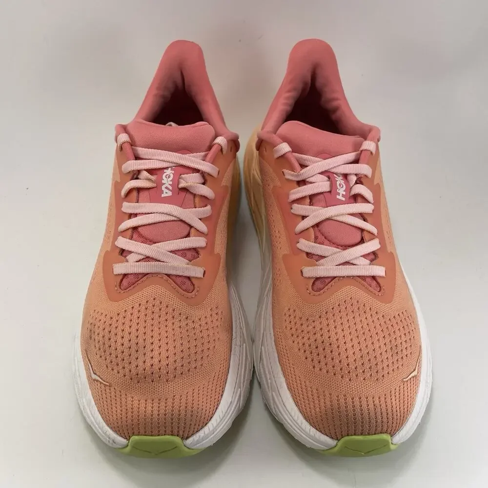 Hoka One One Arahi 7 Running Shoes Womens Size 9B Papaya/Coral Athletic Sneaker